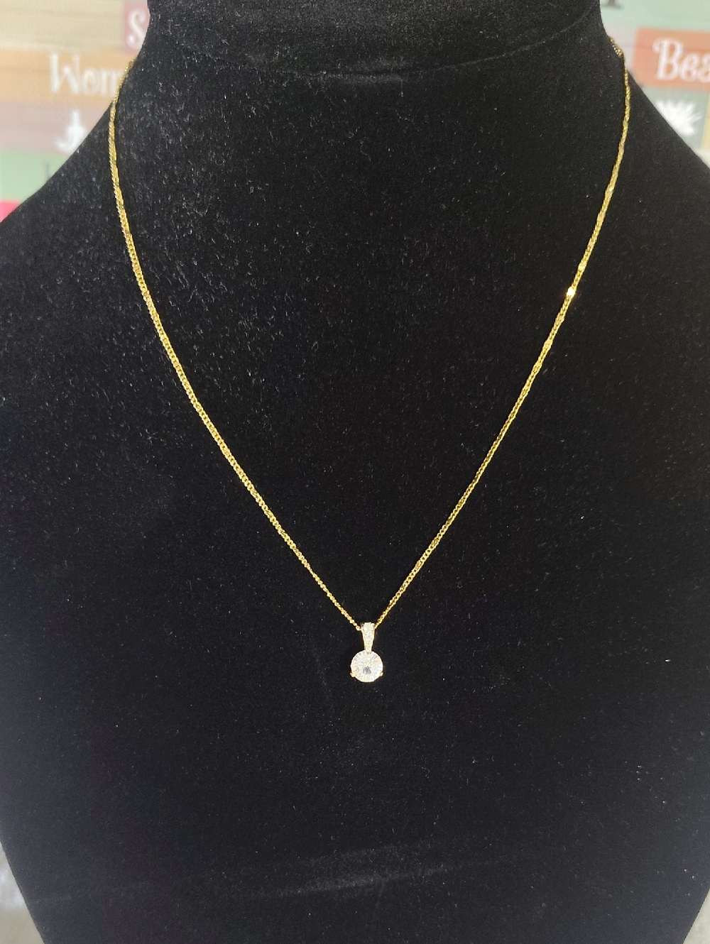 Gold Plated Kundan Necklace With Diamond Pendant